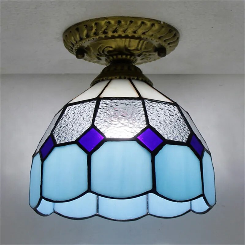 Plafonnier Led en verre créatif moderne avec ampoule 7W E27 - vue 5 sur 30