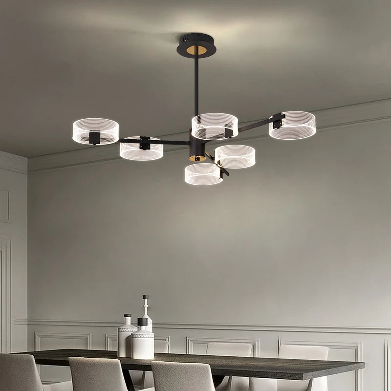 lustre industriel acrylique led pour éclairage intérieur décoratif - vue 3 sur 13