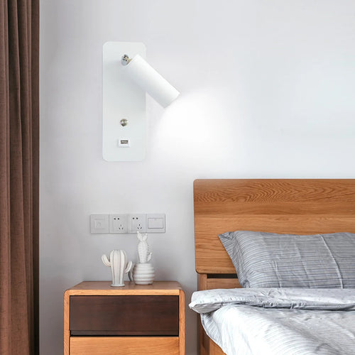 Lampes de mur Led d'intérieur 7W avec Charge USB applique murale chambre salon nordique moderne applique murale allée avec interrupteur applique murale - vue 2 sur 9