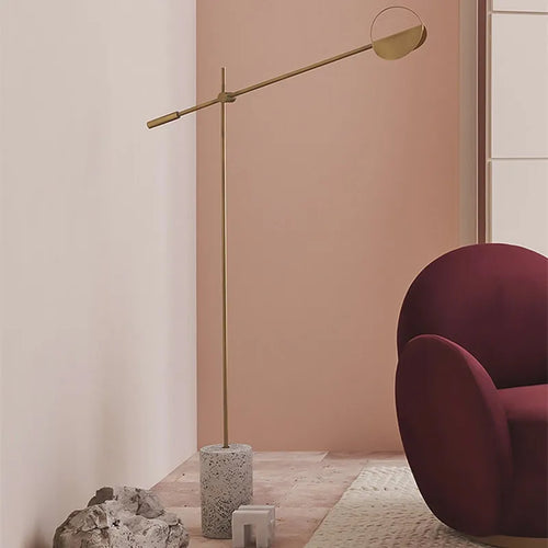 Lampadaire led vintage nordique en fer forgé et marbre - vue 5 sur 12