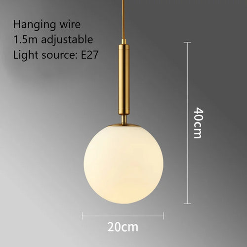 boule de verre moderne suspension led luminaire décoratif - vue 14 sur 15