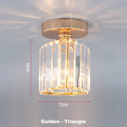 plafonnier cristal led lumières carré rond salon - vue 10 sur 11