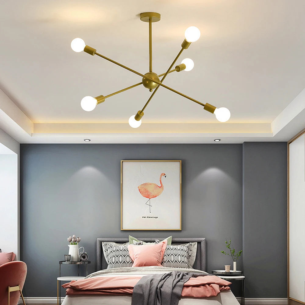 Plafond moderne à LEDs lustre lumière salon chambre industrielle spoutnik lustres suspension lampe créative éclairage maison décor - vue 6 sur 16