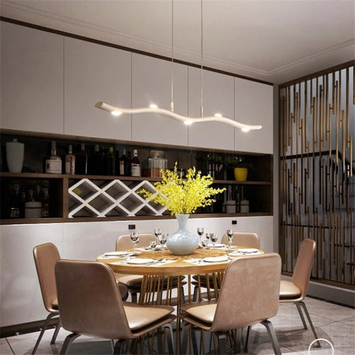 suspension led design post-moderne simple courbe - vue 3 sur 7