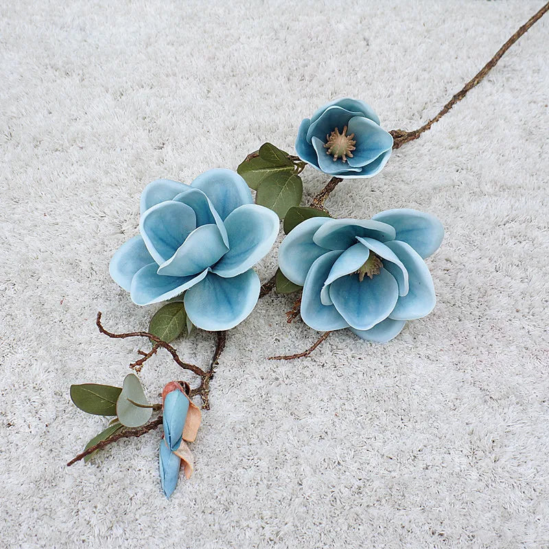 fleur artificielle de magnolia en soie pour décoration élégante - vue 7 sur 7