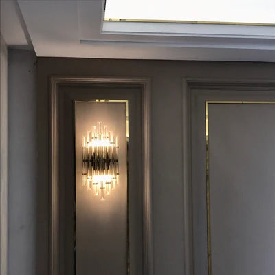 applique murale design en cristal et fer nordique pour intérieur moderne - vue 4 sur 6