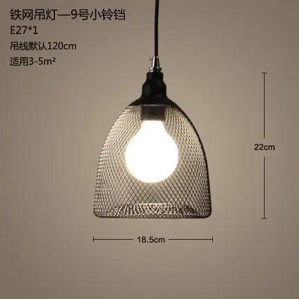 lustre cage à oiseaux style loft rétro en fer créatif minimaliste - vue 11 sur 18