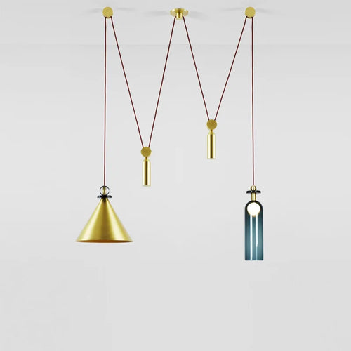 suspension en verre et métal pour décoration intérieure moderne - vue 4 sur 25