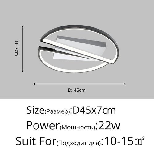 plafonnier led en aluminium éclairage décoratif pour intérieur - vue 13 sur 14