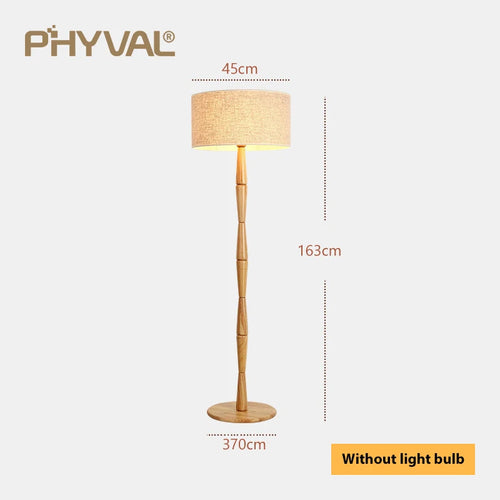 Lampadaire Nordique bois sur pied tissu interrupteur - vue 18 sur 17