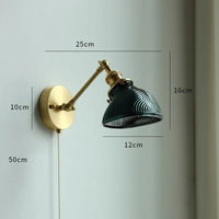 applique murale nordique moderne LED lampe à côté de l'interrupteur à chaîne chambre salle de bain miroir escalier lumière verre cuivre