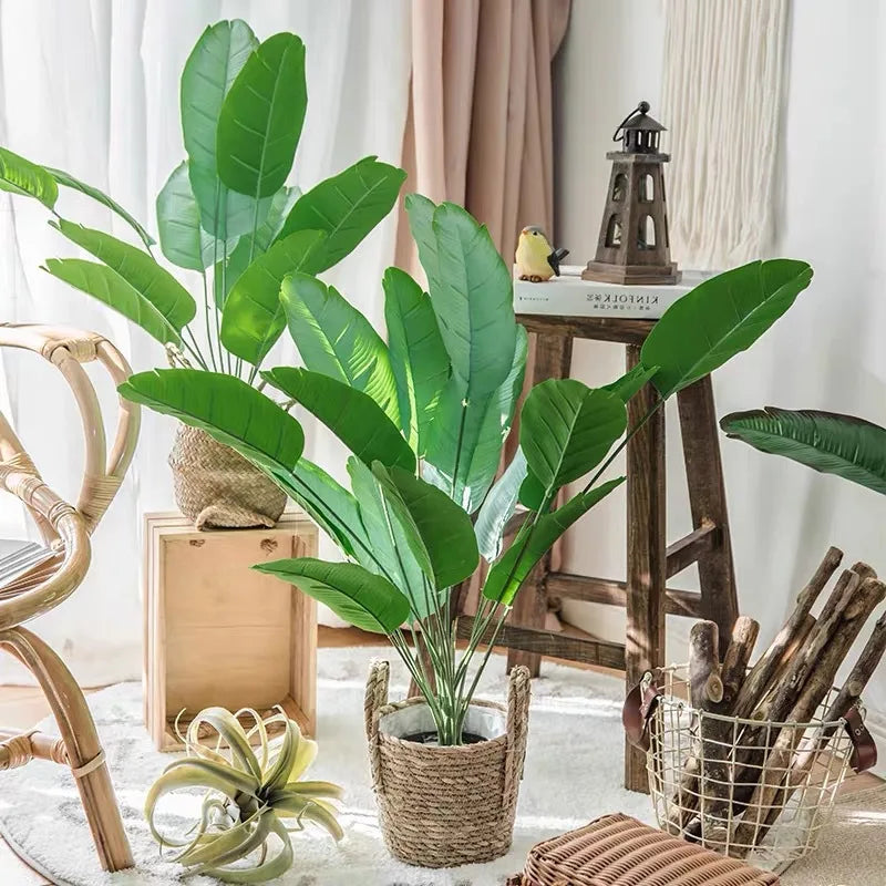 plantes tropicales bananier artificiel avec feuilles de palmier décoratives - vue 1 sur 10