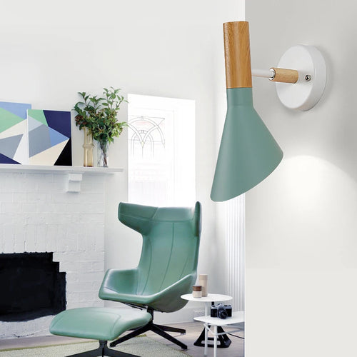 applique murale moderne en bois et fer design nordique - vue 5 sur 6
