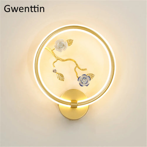 applique murale ronde à led fleur et oiseau décoratif pour intérieur - vue 15 sur 20