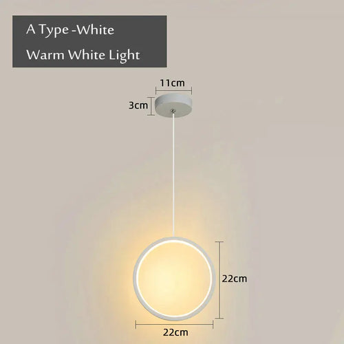suspension ronde moderne pour éclairage latéral led - vue 9 sur 12