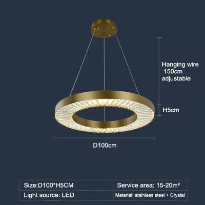 lustre en cristal de luxe style nordique moderne - vue 8 sur 12