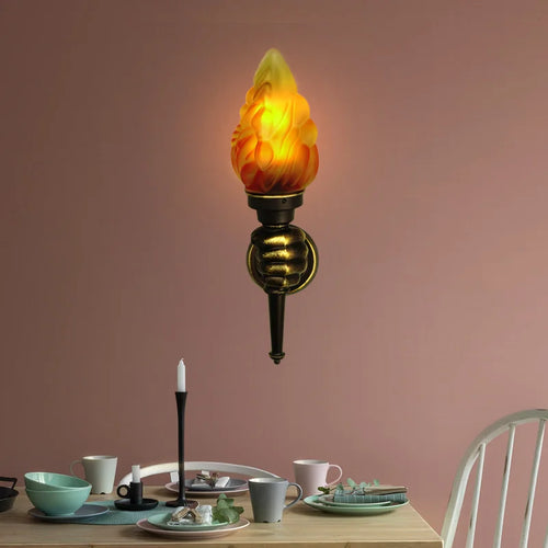 applique murale rétro flamme luminaire pour extérieur bar restaurant - vue 2 sur 8