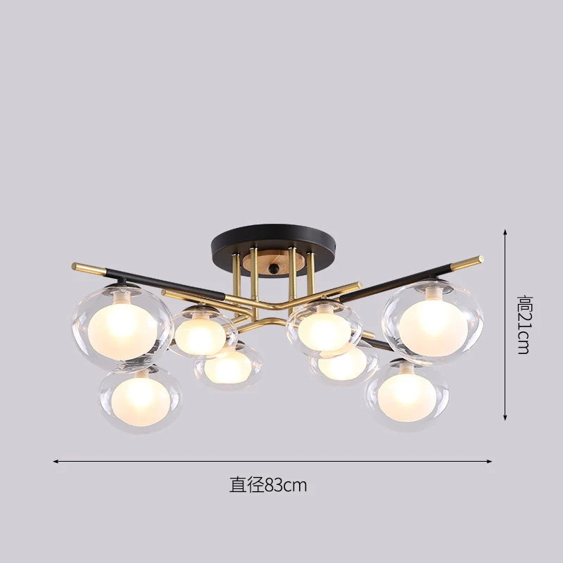 plafonniers nordiques simples luxe décoration maison luminaires suspendus - vue 8 sur 9