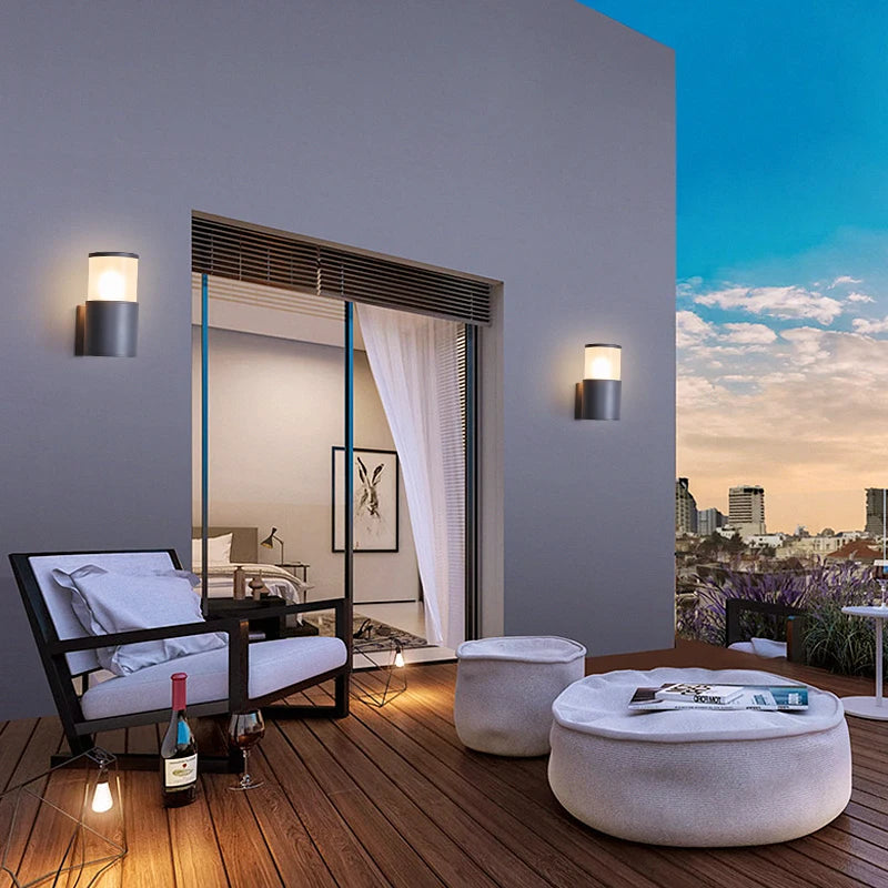 Applique extérieure 110V balcon éclairage mural hôtel paysage lampe terrasses jardins boutique allées porte poteaux étanche applique murale - vue 4 sur 7