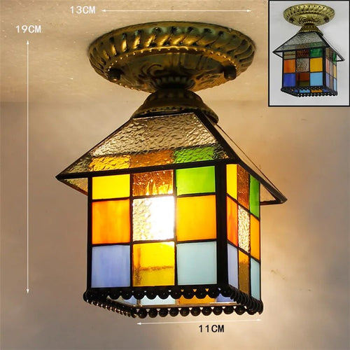 Plafonnier Led en verre créatif moderne avec ampoule 7W E27 - vue 18 sur 30