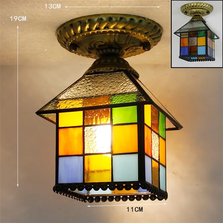 Plafonnier Led en verre créatif moderne avec ampoule 7W E27 - vue 17 sur 30