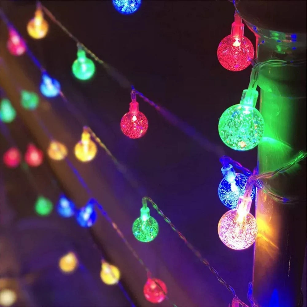 guirlande lumineuse à boules de cristal led pour décorations festives - vue 2 sur 9