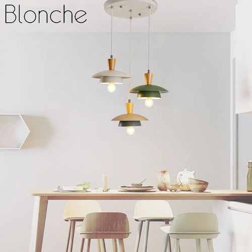 lustre moderne en fer forgé style macaron créatif pour intérieur - vue 3 sur 8