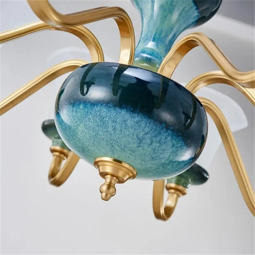 lustre en céramique et cuivre pour une ambiance moderne et simple - vue 5 sur 15