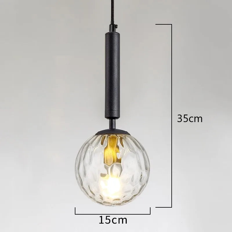 lustre moderne en verre pour bar et restaurant led - vue 10 sur 10