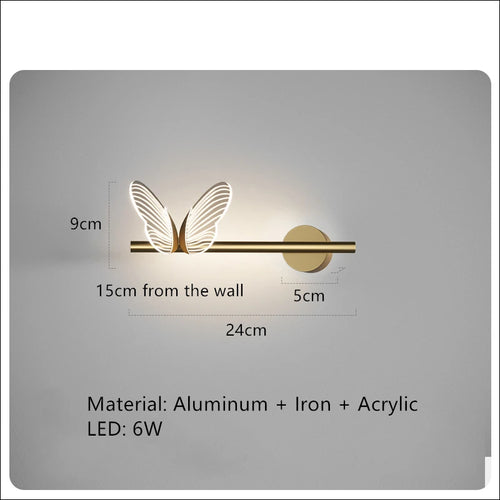 applique murale moderne design romantique en acrylique papillon mignon - vue 14 sur 17