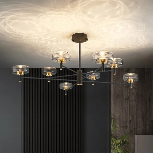 lustre post-moderne de luxe en verre nordique éclairage led - vue 2 sur 12