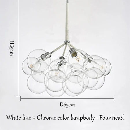 SANDYHA boule de verre bulle lustre haute qualité matériel lampadaire Art décoration de la maison LED lampe suspendue personnalité chambre E27 - vue 11 sur 18
