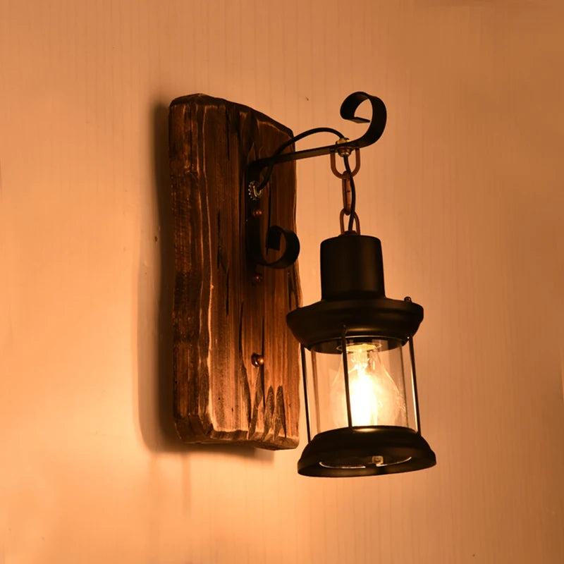 applique murale industrielle en bois pour café et restaurant - vue 4 sur 8
