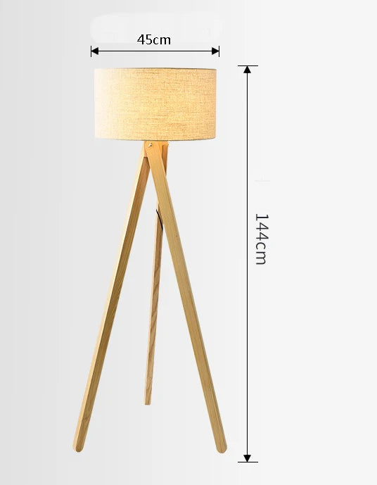 lampadaire nordique en bois massif avec interrupteur à pied lumineux - vue 8 sur 8