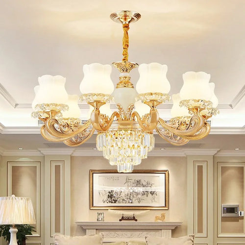 lustre moderne en cristal pour un éclairage élégant et raffiné - vue 2 sur 12