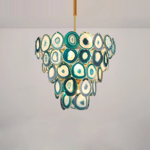 lustre design moderne en agate colorée pour intérieur - vue 6 sur 15