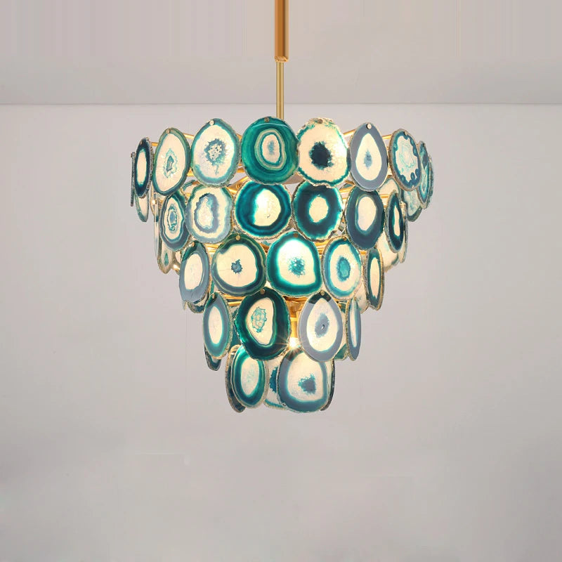 lustre design moderne en agate colorée pour intérieur - vue 5 sur 15