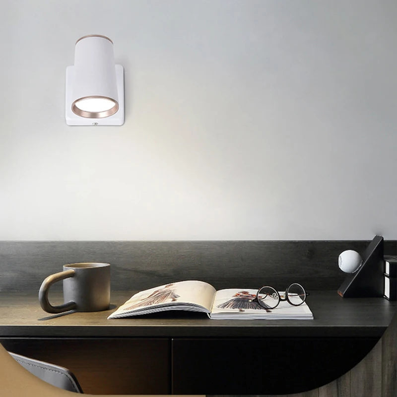 lampe de chevet led rotative à 360 degrés pour maison hôtel - vue 6 sur 8
