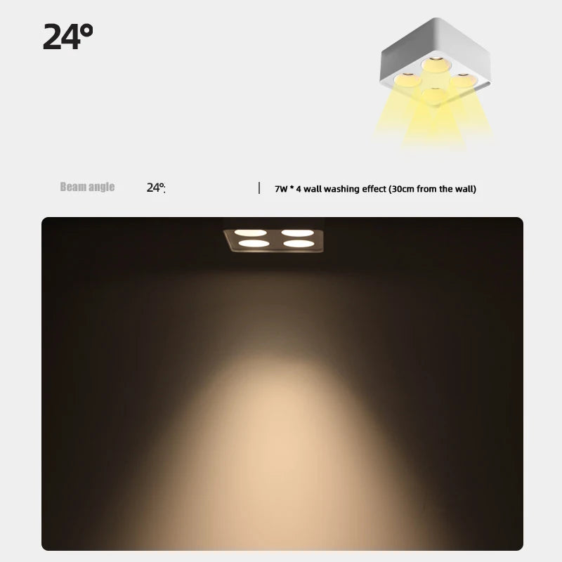 spot carré en surface anti-éblouissement cri élevé luminaire principal - vue 3 sur 4