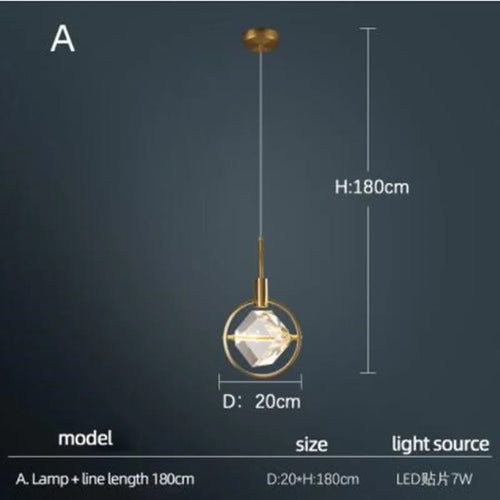 lampe nordique créative en cristal pour restaurant et bar - vue 11 sur 14
