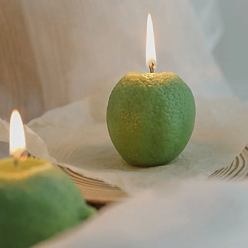 bougie parfumée citron artisanale pour décoration photo et fêtes - vue 5 sur 11