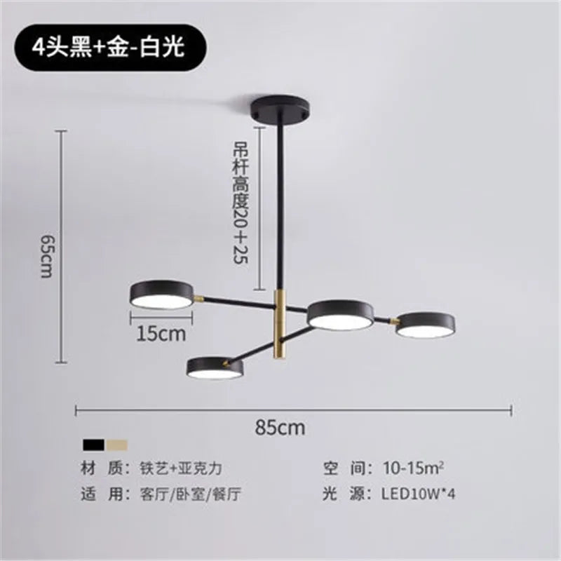 lustre led moderne nordique simple pour décoration intérieure - vue 11 sur 11