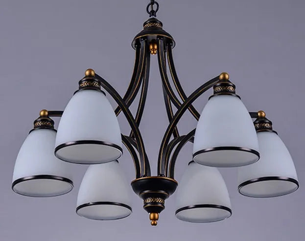 lustre classique en fer et verre pour décoration intérieure - vue 13 sur 16