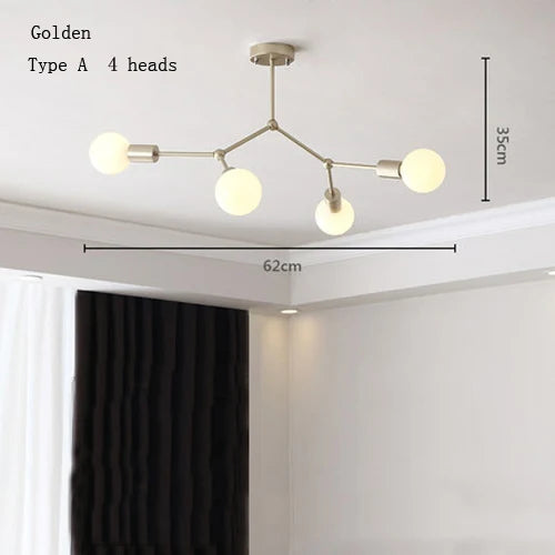 lustre moderne à plusieurs têtes pour intérieur créatif - vue 12 sur 27