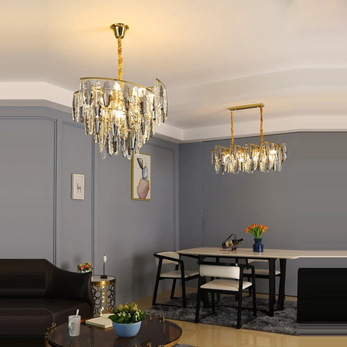 lustre art déco design en cristal et métal élégant - vue 7 sur 10
