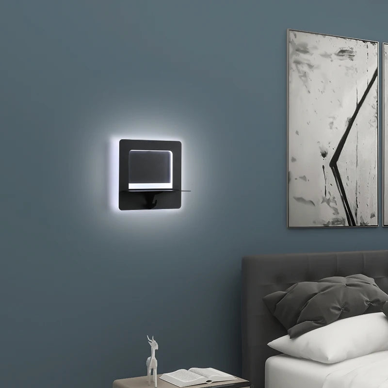 applique murale led moderne économie d'énergie étagère nordique - vue 4 sur 18