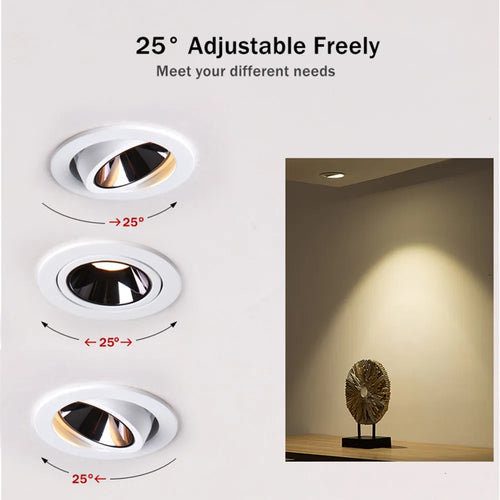 plafonnier encastré moderne en aluminium anti-éblouissement réglable pour intérieur - vue 3 sur 8