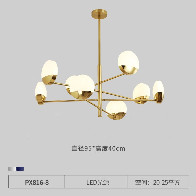 lustre moderne en verre à LED design créatif pour intérieur élégant - vue 5 sur 10