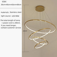 lustre nordique cercle doré éclairage intérieur décoratif