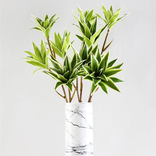 grande branche de bambou artificielle avec fleurs et feuilles décoratives - vue 7 sur 8